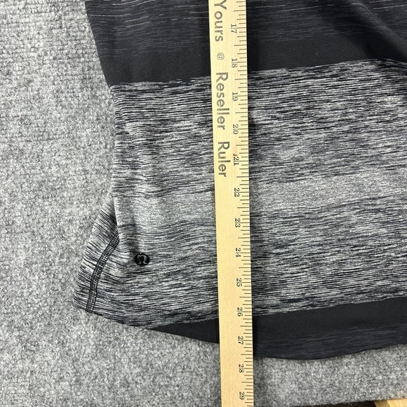 Lululemon Sweater Mens Medium Gray Black Striped Half Zip Pullover Athletic - Picture 6 of 6